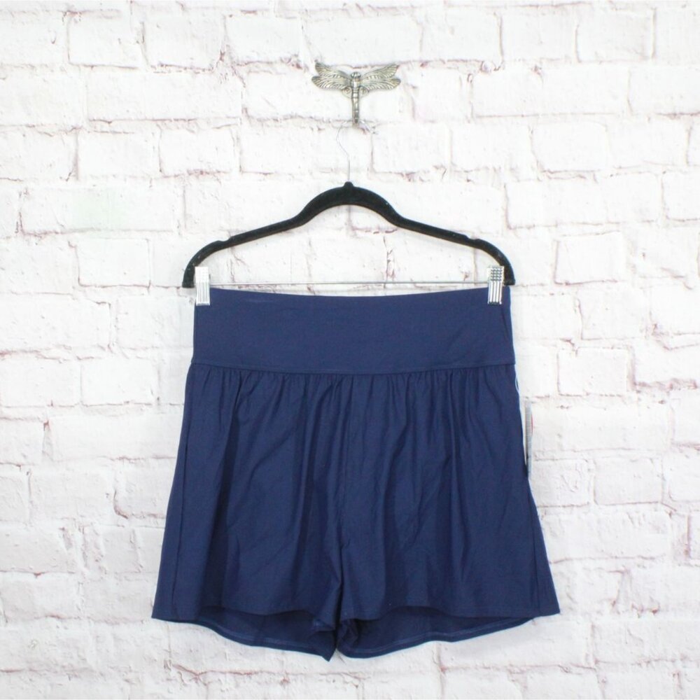 LL Bean Shaping Swimwear Soft Drape Swim Shorts Darkest Navy Size 12 - Picture 6 of 10